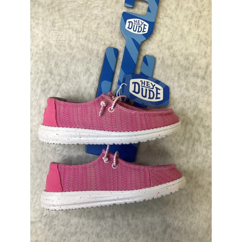 Hey Dude Wendy Youth Sport Mesh Bright Pink Slip On Shoes 40449-6WX Size J1